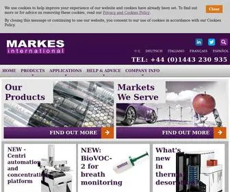 Markes.com(Company profile of Markes International) Screenshot