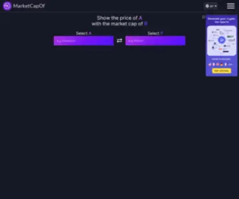 Marketcapof.com(Cryptocurrency Market Cap Calculator) Screenshot