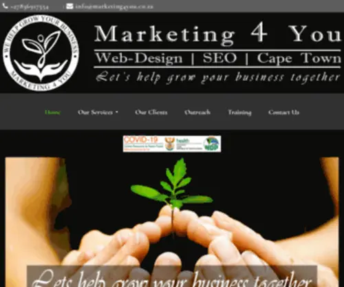 Marketing4You.co.za(Marketing 4 You offer clients valuable service in) Screenshot