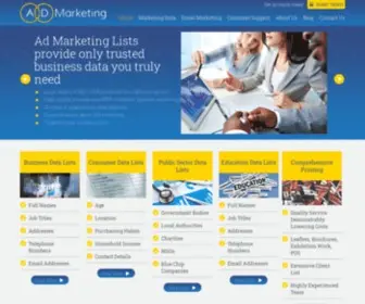 Marketingdatalists.co.uk(B2B Email Marketing) Screenshot