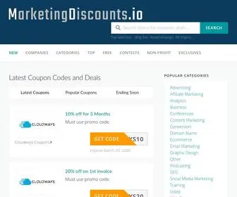 Marketingdiscounts.io(The Discount Site For Marketers) Screenshot