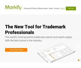 Markify.com(Trademark Search) Screenshot