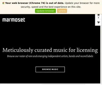 Marmosetmusic.com(Meticulously Curated Music Licensing Agency) Screenshot