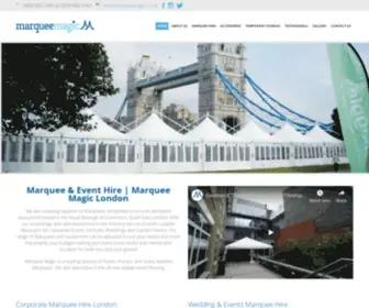 Marqueemagic.co.uk(Marquee Hire London) Screenshot