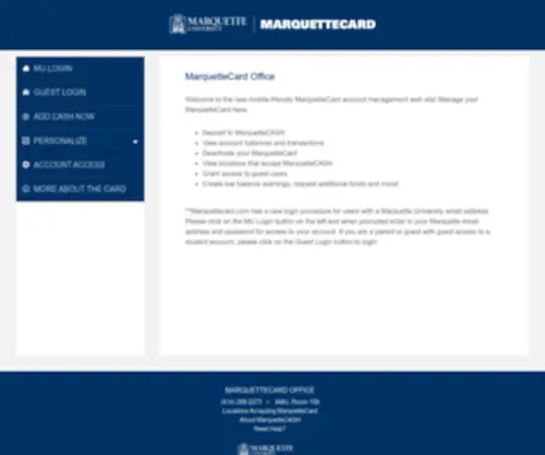 Marquettecard.com(MarquetteCard Office) Screenshot