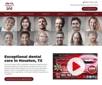 Marquettedentistry.com(Houston Cosmetic Dentists) Screenshot