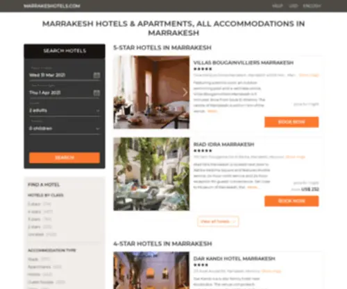 Marrakeshotels.com(Marrakesh hotels &amp; apartments) Screenshot