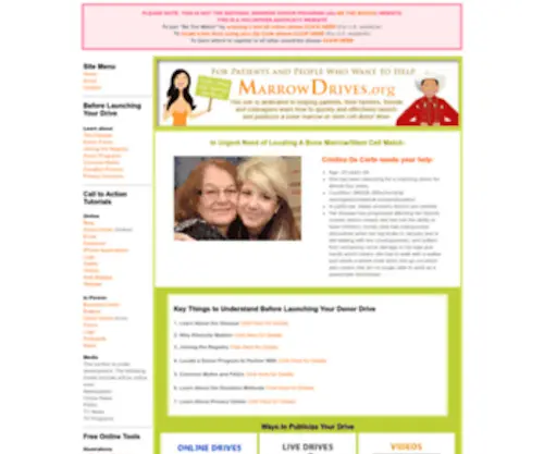 Marrowdrives.org(How to Launch a Bone Marrow Donor Drive) Screenshot