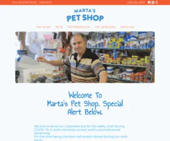 Martaspetshop.ca(Toronto Pet Store) Screenshot