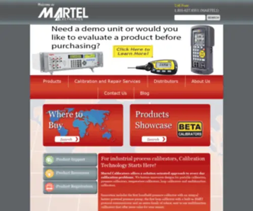 Martelcalibrators.com(Fluke Electrical Test Tools & Industrial Engineering Solutions) Screenshot
