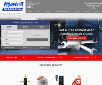 Martelltire.com(Auto Repair & Tire Shop in Chippewa Falls) Screenshot