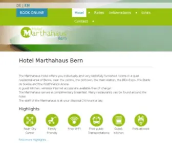 Marthahaus.ch(Hotel-Pension Marthahaus Bern, Hotel, Pension, Hotel Bern, Zimmer Bern, hotel, hostel, rooms bern, switzerland) Screenshot
