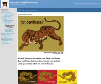 Martialartscertificate.com(Premium Quality Certificates) Screenshot