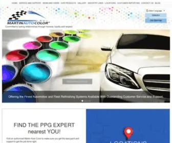 Martinautocolor.com(PPG Platinum Automotive Paint Distibutor California) Screenshot