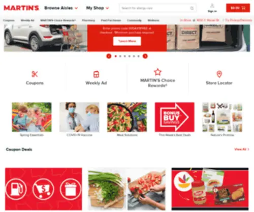 Martinsfoods.com(Martin's Groceries) Screenshot