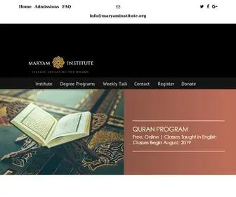 Maryaminstitute.org(Maryam Institute) Screenshot