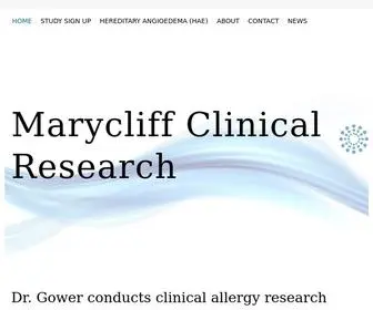 Marycliffallergy.com(Marycliff Clinical Research) Screenshot