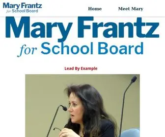 MaryfrantzForschoolboard.com(Mary Frantz for School Board) Screenshot