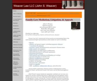 Maryland-Familylaw.com(John Weavers family law experience as attorney and former Family Division Magistrate) Screenshot