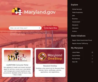 Maryland.gov(Official Website of the State of Maryland) Screenshot