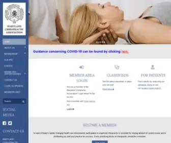 Marylandchiro.com(Maryland Chiropractic Association ) Screenshot