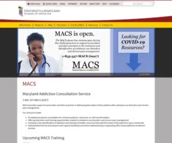 Marylandmacs.org(MACS Maryland Addiction Consultation Service MACS) Screenshot