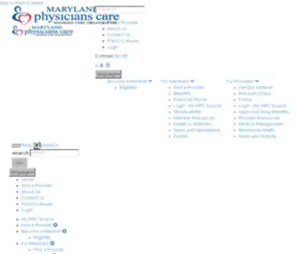 Marylandphysicianscare.com(Maryland Physicians Care) Screenshot