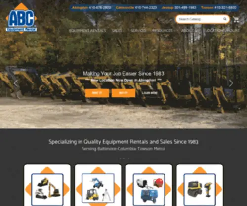 Marylandrentalequipment.com(ABC Equipment Rental) Screenshot