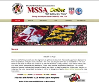 Marylandsoccer.com(MSSA Online) Screenshot