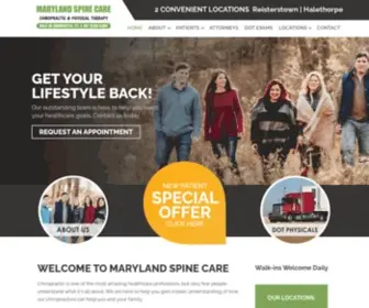 Marylandspinecare.com(Chiropractor Reisterstown MD) Screenshot