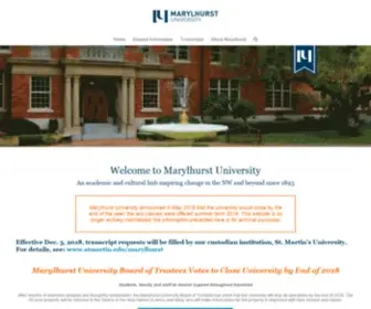 Marylhurst.edu(Marylhurst University) Screenshot