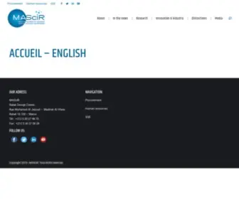 Mascir.com(Moroccan Foundation for Advanced Science) Screenshot