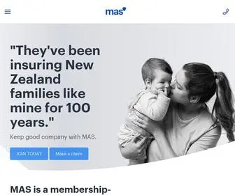 Mas.co.nz(We're the people's choice insurer) Screenshot