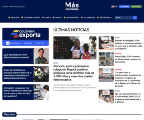 Mascolombia.com(Más Colombia) Screenshot