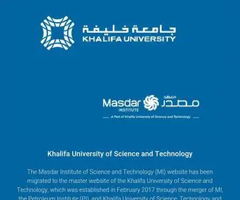 Masdar.ac.ae(Khalifa University) Screenshot