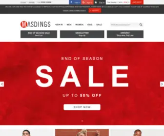 Masdings.com(Men's & Women's Designer Clothing) Screenshot