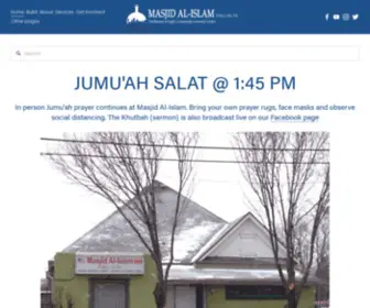 Masjidalislam.org(The Oldest Mosque in North Texas) Screenshot