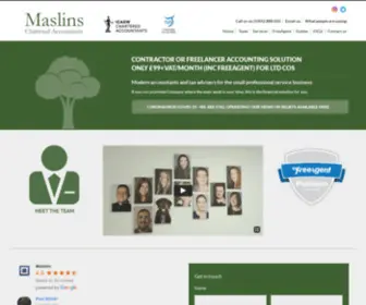 Maslins.co.uk(FreeAgent Accountants for contractors/freelancers Maslins Accountants) Screenshot