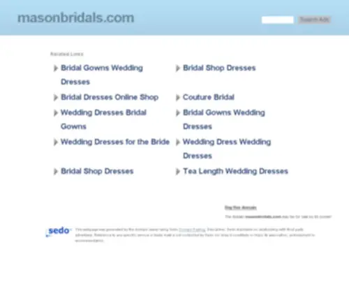 Masonbridals.com(Discount Designer Wedding Dresses) Screenshot
