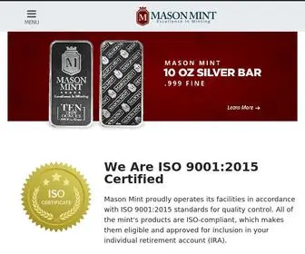 Masonmint.com(Mason Mint Silver Coins and Rounds) Screenshot