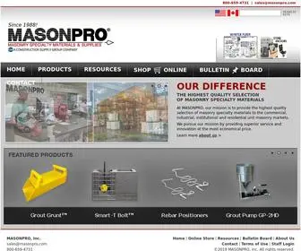 Masonpro.com(Masonry Specialty Materials & Supplies) Screenshot