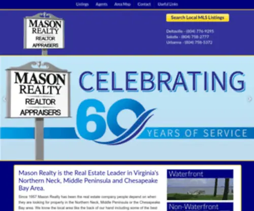 Masonrealty.com(Mason Realty Inc) Screenshot