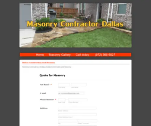 Masonrycontractorsdallas.com(Quote for Masonry Services) Screenshot