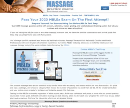 Massage-Exam.com(2020 MBLEx Exam Prep Course & Review Guides Online) Screenshot