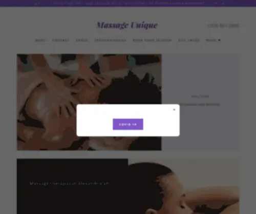 Massageunique.com(Come relax with Massage Unique because everyone) Screenshot