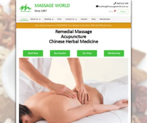 Massageworld.com.au(MASSAGE WORLD PTY LTD) Screenshot