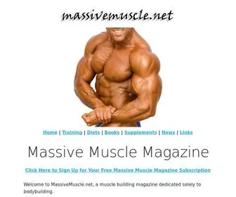 Massivemuscle.net(Massive Muscle Free Muscle Building Magazine) Screenshot