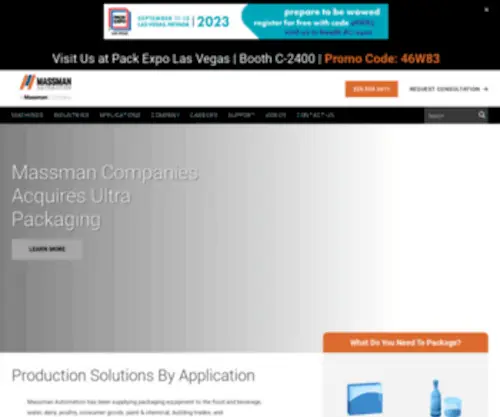 Massmanllc.com(Product Solutions & Packaging Equipment) Screenshot