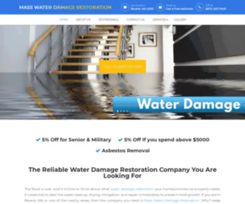 Masswaterdamagerestorationma.com(Professional Water Damage services in Revere) Screenshot