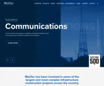 Mastec.com(Engineering and Construction Contractors for Electrical Transmission) Screenshot